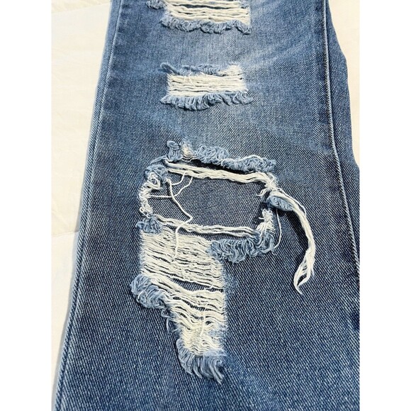 FOREVER 21 Jeans Womens 27 High Rise Boyfriend Distressed Blue Denim - Picture 4 of 4